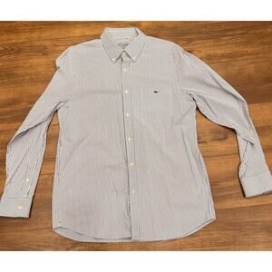 Vineyard Vines On-The-Go Blue White Striped Performance Button Down Shirt Medium